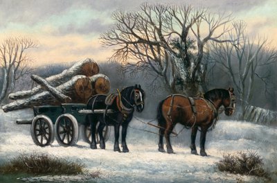 The Timber Wagon in Winter by Unbekannt Unbekannt